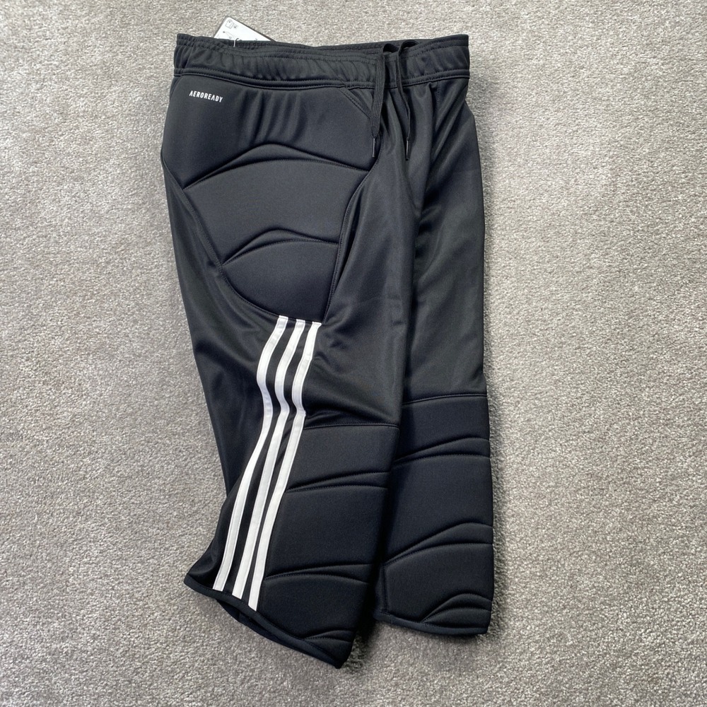 Adidas Tierro GK 34 Goalkeeper Pants Mens S Black Padded 3/4 Soccer Shorts